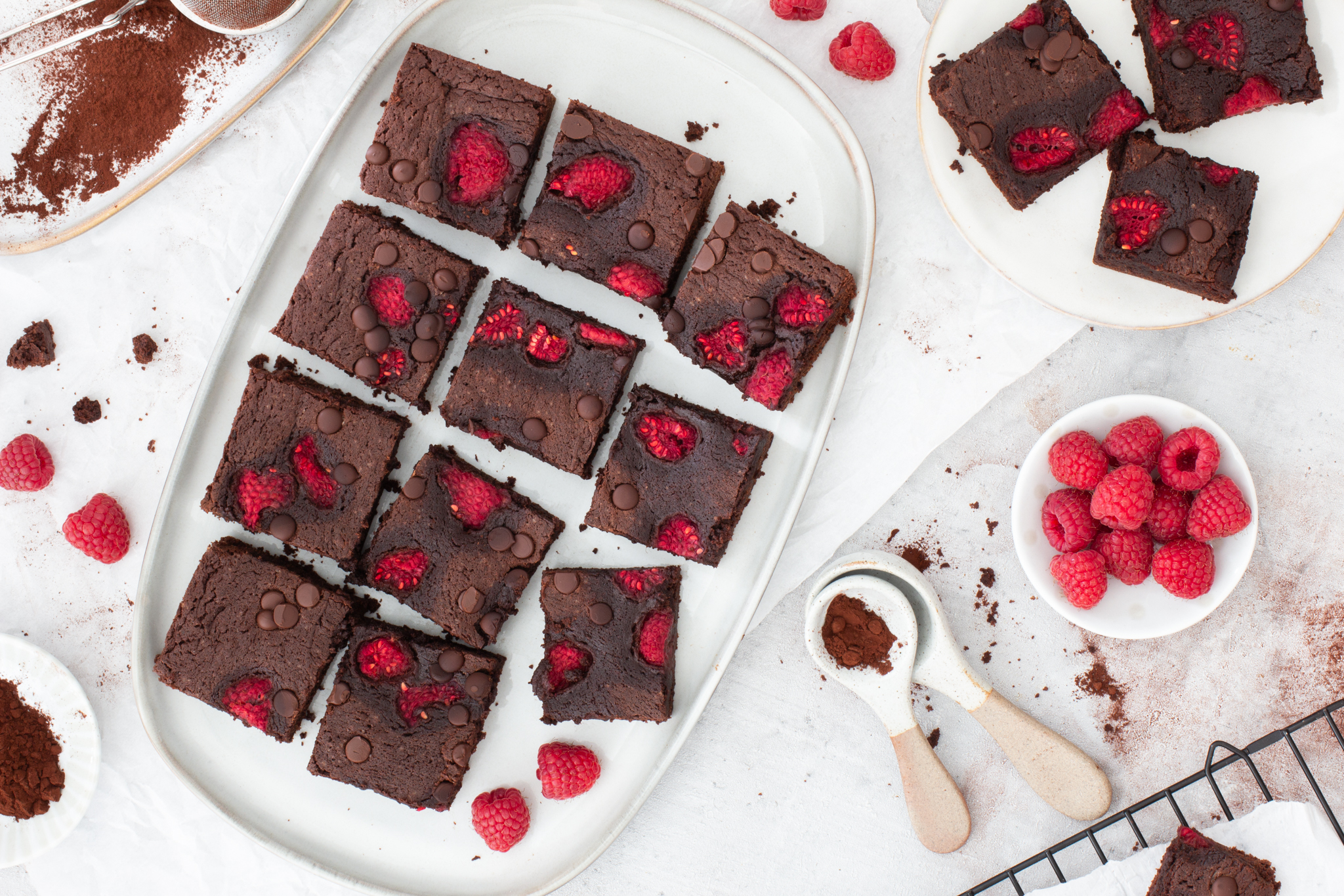 Brownies mit Himbeeren